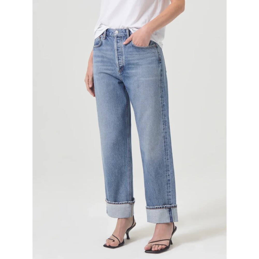 AGOLDE Fran Jeans Size 27 Light Wash Straight Leg Premium Denim